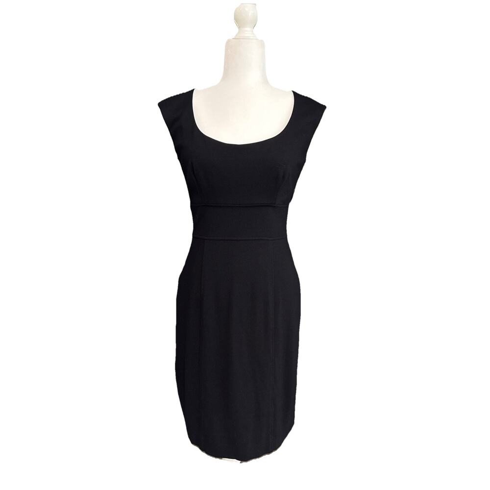 Eliza J Dress Sheath Dress Womens 4 Black Scoop Neck Sleeveles LBD Event Formal